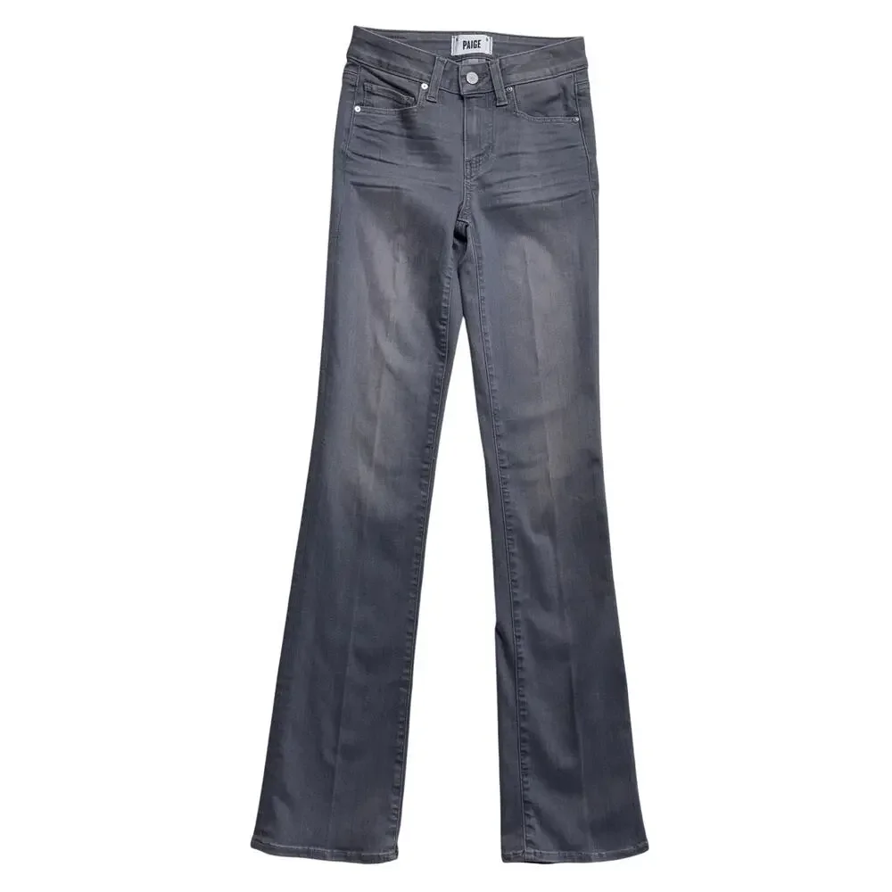 Paige Womens Jeans 24 Gray Manhattan Boot Cut High Rise Denim Stretch Casual